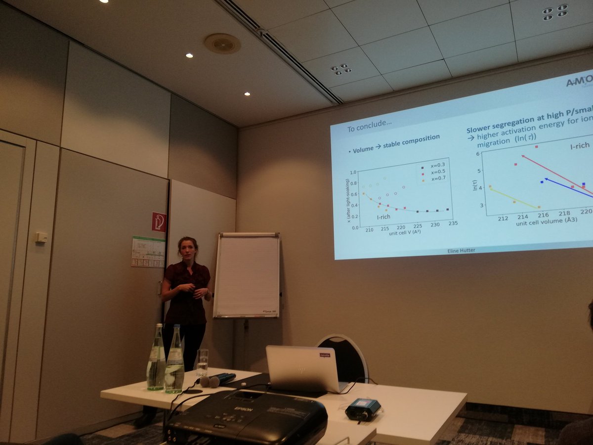 mgbatlle's tweet photo. Closing the session #PERInt19 a very nice talk of @emhutter1 about phase segregation in PSCs #NFM19 @nanoGe_Conf #phdlife https://t.co/3mKDKzoqbj
