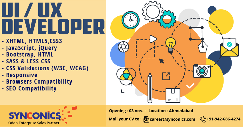 ImranSynconics's tweet photo. Hiring UI/UX Developer at @Synconics
Openings: 2 nos
Location: Ahmedabad
Mail your CV: career@synconics.com
Mobile : +91-942-686-4274
#Hiring #Recruitment #ahmedabad #job #onroll #Developer #opening #odoo #erp #Reference #responsive #SEO https://t.co/LcDVv8cngL