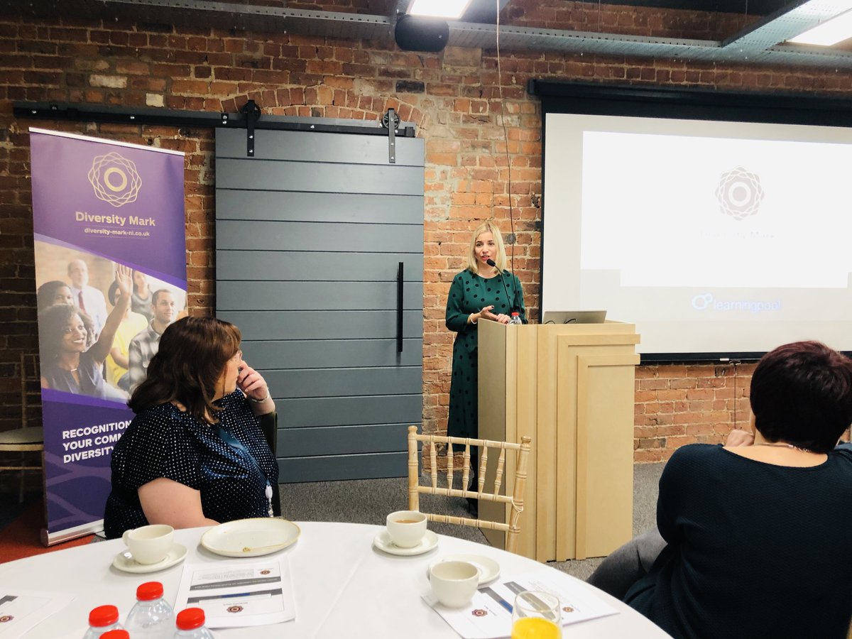 LearningPool's tweet photo. Lovely morning hosting breakfast with @DiversityMarkNI for local businesses to learn all about the Charter Mark and what it means. Thanks to Christine for all the great information #diversityandinclusion #chartermark https://t.co/n9N2VWzn0C