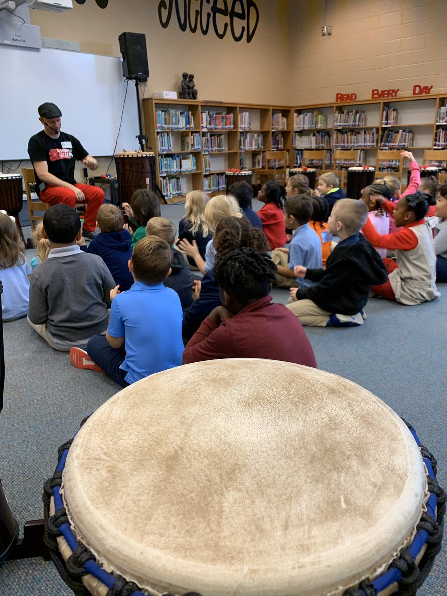 MrHarwoodMusic's tweet photo. @dancingdrum is here! These kinders at @GQES_Dragons were rock stars with Mr. Steve this morning. Great clinic for @RSSinformation elementary music specialists! #DancingDrum @lynn_moody @Eisa_Cox https://t.co/B3hi4vmGz1