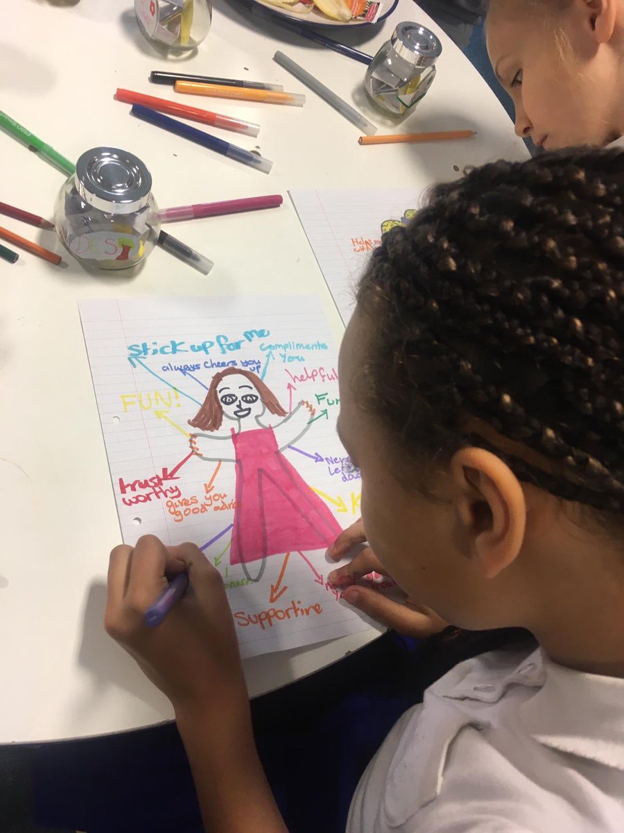 Rowlatts_TMET's tweet photo. Girls’ group created their perfect friends today after considering the good qualities that a friend should have. #rhphse #goodfriends #kindness #supportive #confidence https://t.co/zQSo8liuJm