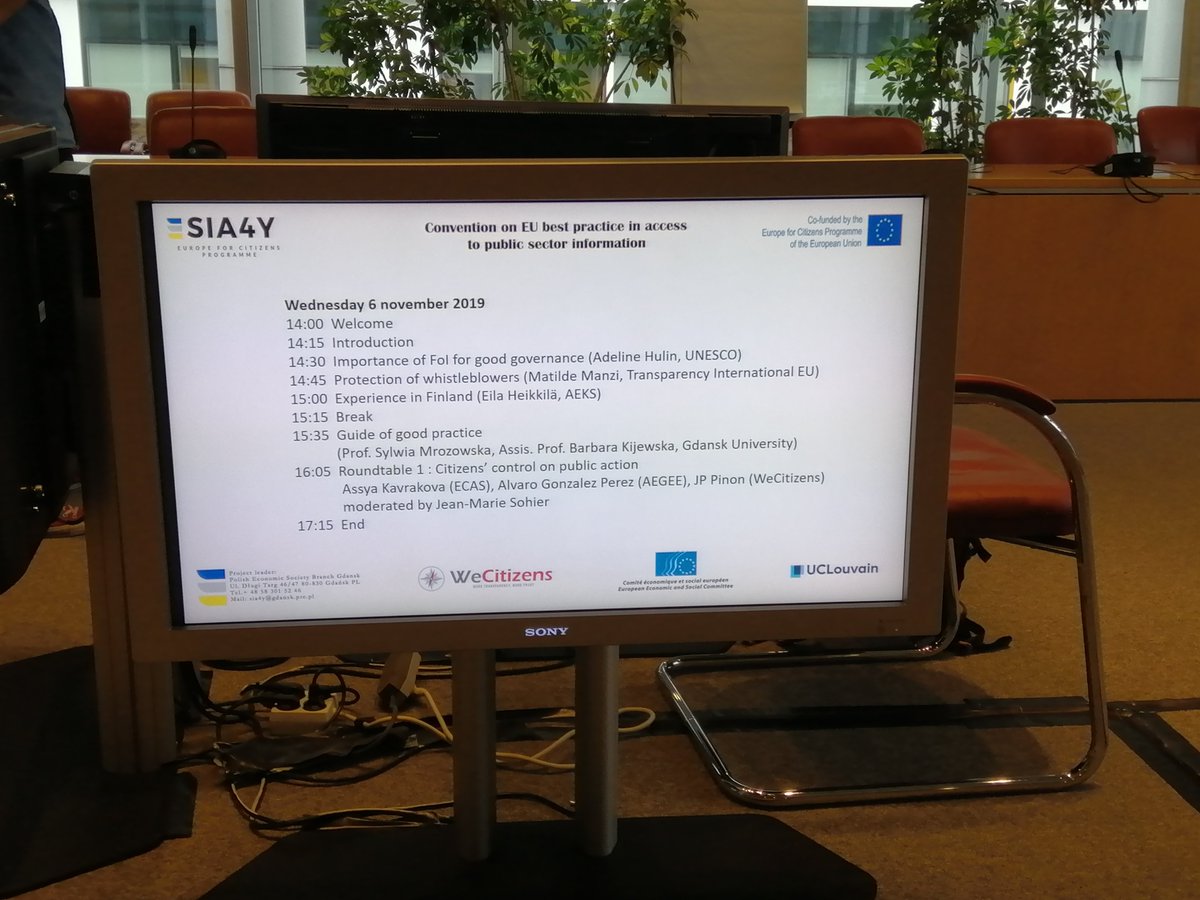 PSia4y's tweet photo. Ms Adeline Hulin representing @UNESCOEU presented Importance of #FOI for good governance mentioning also its relations to #SDGs . #SIA4Y project conference in @EU_EESC takes place on 6-7th Nov in the framework of project co-funded by the #EuropeForCitizens #EU4Citizens programme https://t.co/mIKMBAVrzH