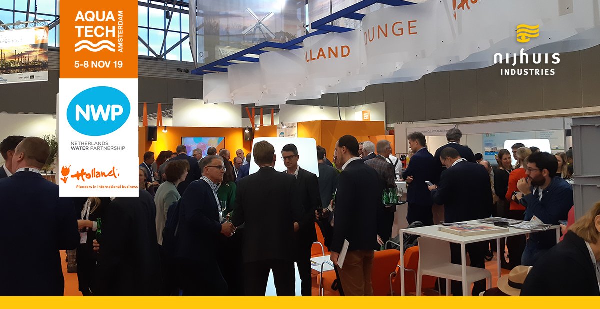 NijhuisInd's tweet photo. #NijhuisIndustries is NOW facilitating the catering at the #HollandPavillion Networking Reception at the #Aquatech, in cooperation with #NWP! Meet us and celebrate #Nijhuis115years with us! https://t.co/J0WzeznpWY