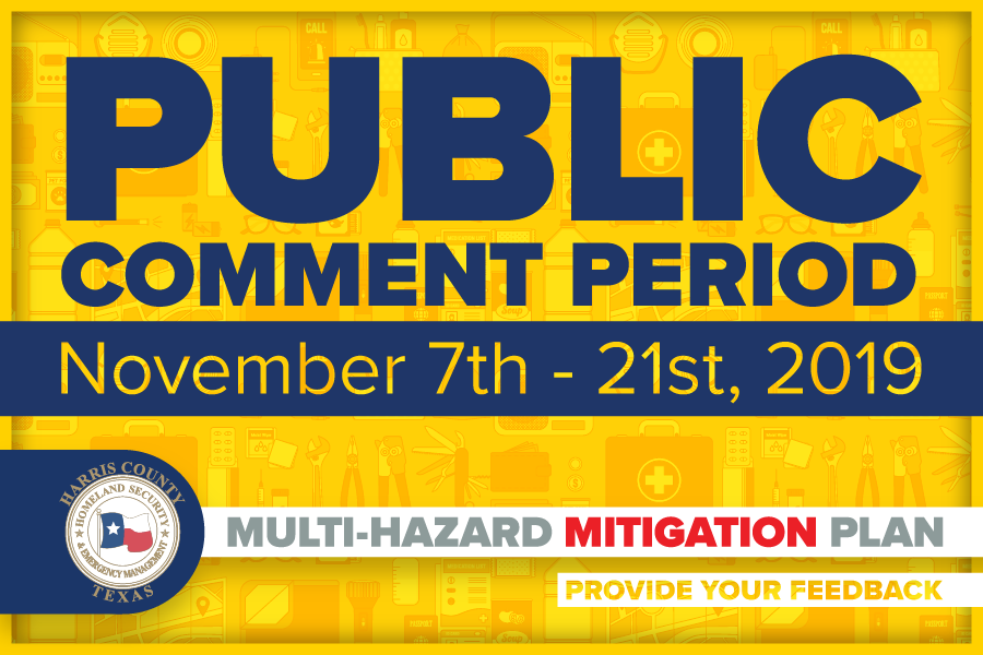 ReadyHarris's tweet photo. STARTING TOMORROW | The Harris County Multi-Hazard Mitigation Action Plan will be available for public review and comment Nov. 7th-21st. Review Online or In-Person. Stay tuned for more information. https://t.co/ybKO4W1mAq
