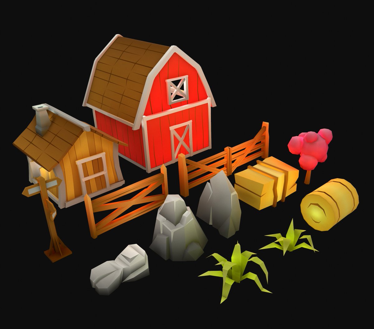 Sidd_Gameart's tweet photo. Some stylized assets I did for a Freelance work. https://t.co/4RboxeRMxF