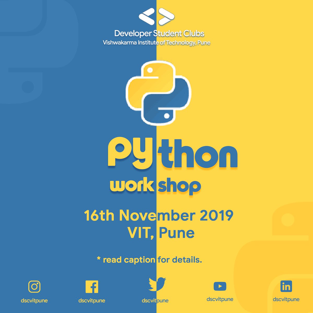 gdscvitpune's tweet photo. #ADayinML #learntotrain #warofalgorithms #MLFest19 #dscvitpune #ExploreML #dscindia #Google #ML #machinelearning #workshop #VITPune #AI #artificialintelligence #pune #DSC #GoogleAI #learnwithGoogleAI #ExploreMLworkshop #developerstudentclubs #Google #GDG #GoogleDev https://t.co/JfI2PDECAm
