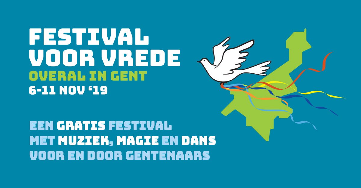 BailleulBe's tweet photo. Heb je al gemerkt dat het ‘overal in Gent’ het Festival voor Vrede is?  Van 6 tot 11 november vieren we een vrede die voor onze stad al een hele generatie stand houdt. Iets om te koesteren. We steunen dit initiatief (en gaan ook). 
https://t.co/TfVzUKV1XQ

#festivalvoorvrede https://t.co/skUuM4GEs8