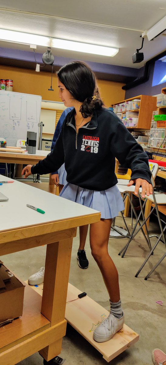 Fitness students added art and <a href="/adafruit/">adafruit industries</a> cpx microcontrollers to the balance boards they made. They programmed the accelerometer input to reward every few seconds in balance with another LED light. Then, time to test! <a href="/CastillejaNews/">Castilleja School</a> <a href="/MSMakeCode/">Microsoft MakeCode</a>