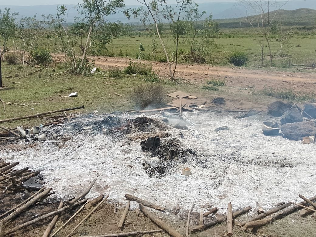 JikaKris's tweet photo. @4accountability A day after @CentumPLC's Akiira Geothermal Ltd put up a sign prohibiting Lorropil village from accessing what they have called home for years, police today fired live bullets, teargas and burnt their remaining clothes, food and other belongings. Funders @EIB's GEEREF needs to act https://t.co/vE9OphkqCM