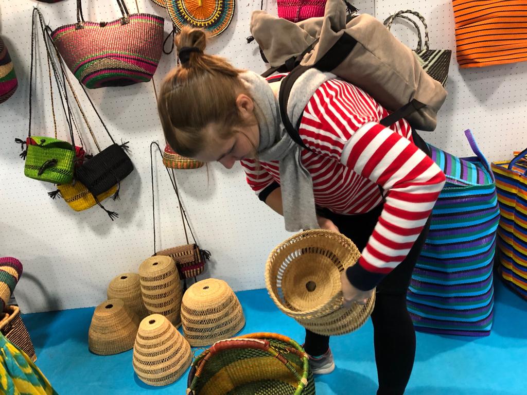 llysa200's tweet photo. It's bazaar day 1 at the Fairtrade event in Germany. As these baskets are sold, the lives of many rural women in the Upper East Region of Ghana will be transformed. @Camfed @ApooreDorcas @youngafricawks https://t.co/oNYbILfQHN