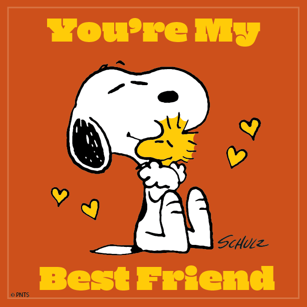 Snoopy's tweet photo. Happiness is having you as a best friend. https://t.co/16vtzyu6rL