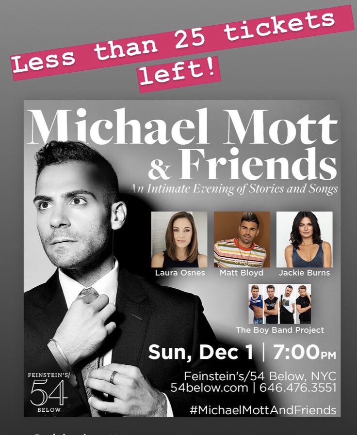 Michael_Mott's tweet photo. Get your tickets before “I strike the match and everyone else blows it out... and they’re GONE!” 🤣 @LauraOsnes @MattBloyd @jackieburnsnyc #BoyBandProject #MichaelMottAndFriends https://t.co/c478qXWdGx