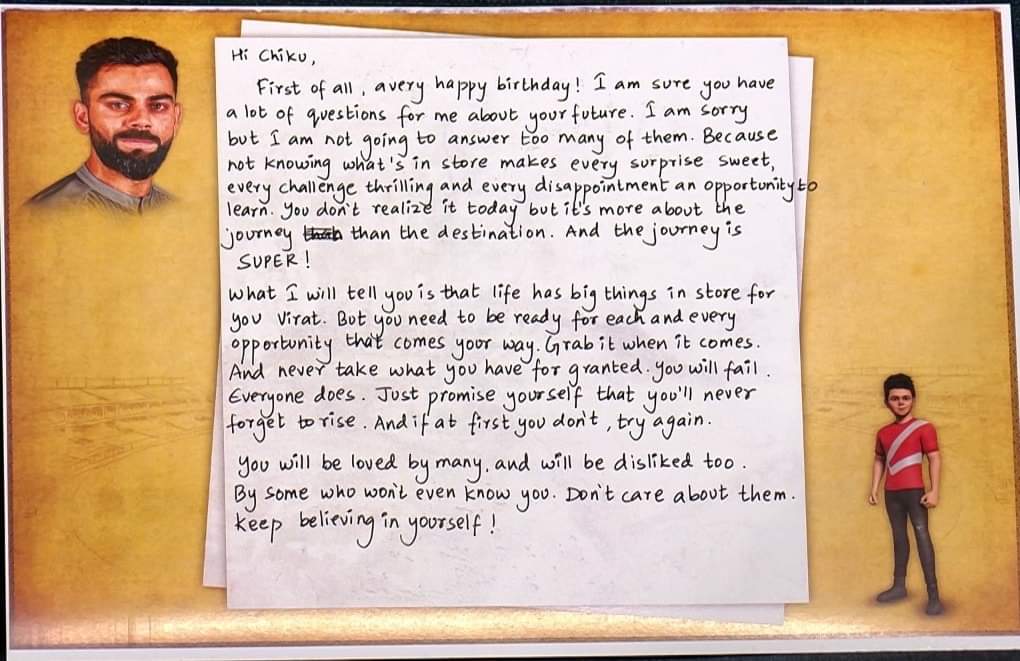 ck_najaf's tweet photo. @imVkohli's journey and life's lessons explained to a 15-year old kohli. Well, Do  like his, our journey and life's lessons explaine to a 15-year old, like kohli. Well written, it's touch's n deep, lovely https://t.co/K0sYozmKwE https://t.co/7mXcDl8qp1