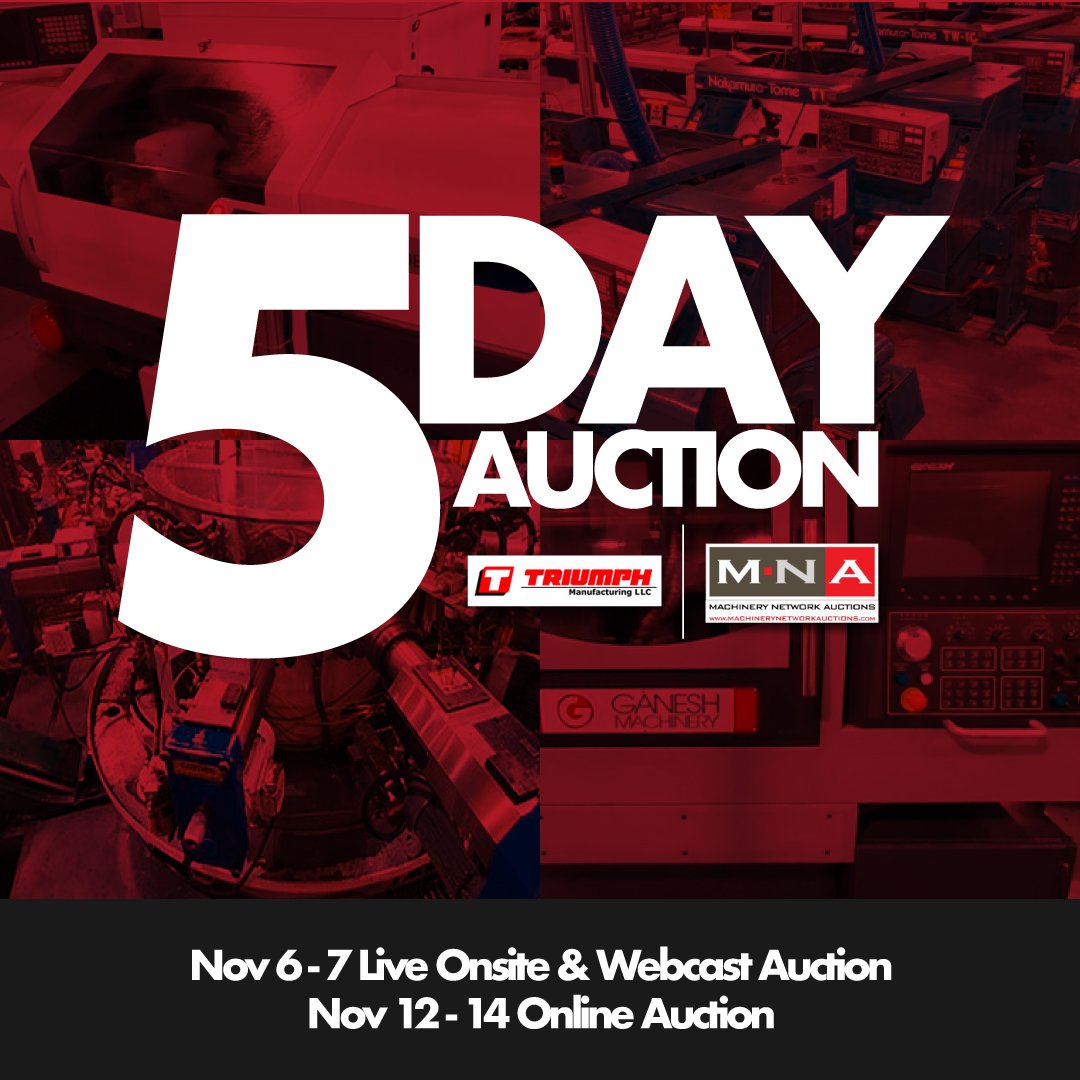 Machinery Network (@machnetwork_) on Twitter photo Get your hands on our machines from Triumph Marketing on our 5-day auction!
Register once. Bid all 5 days!
More info: fal.cn/34VZ6
Contact us: 818-465-6700 / info@machinerynetwork.com
#MachineryNetwork #MachineryAuction #Tempe #AZ Get your hands on our machines from Triumph Marketing on our 5-day auction!
Register once. Bid all 5 days!
More info: fal.cn/34VZ6
Contact us: 818-465-6700 / info@machinerynetwork.com
#MachineryNetwork #MachineryAuction #Tempe #AZ