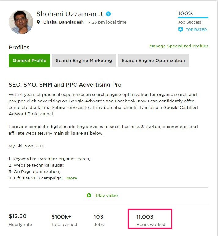 ShovonJoarder's tweet image. Few days back, completed 100 contracts on personal #Upwork Profile. Today touch the 11K Hours of completed work on personal #Upworkprofile.

Great achievement for me as a #DigitalMarketingManager of #FreelancersHUB😊