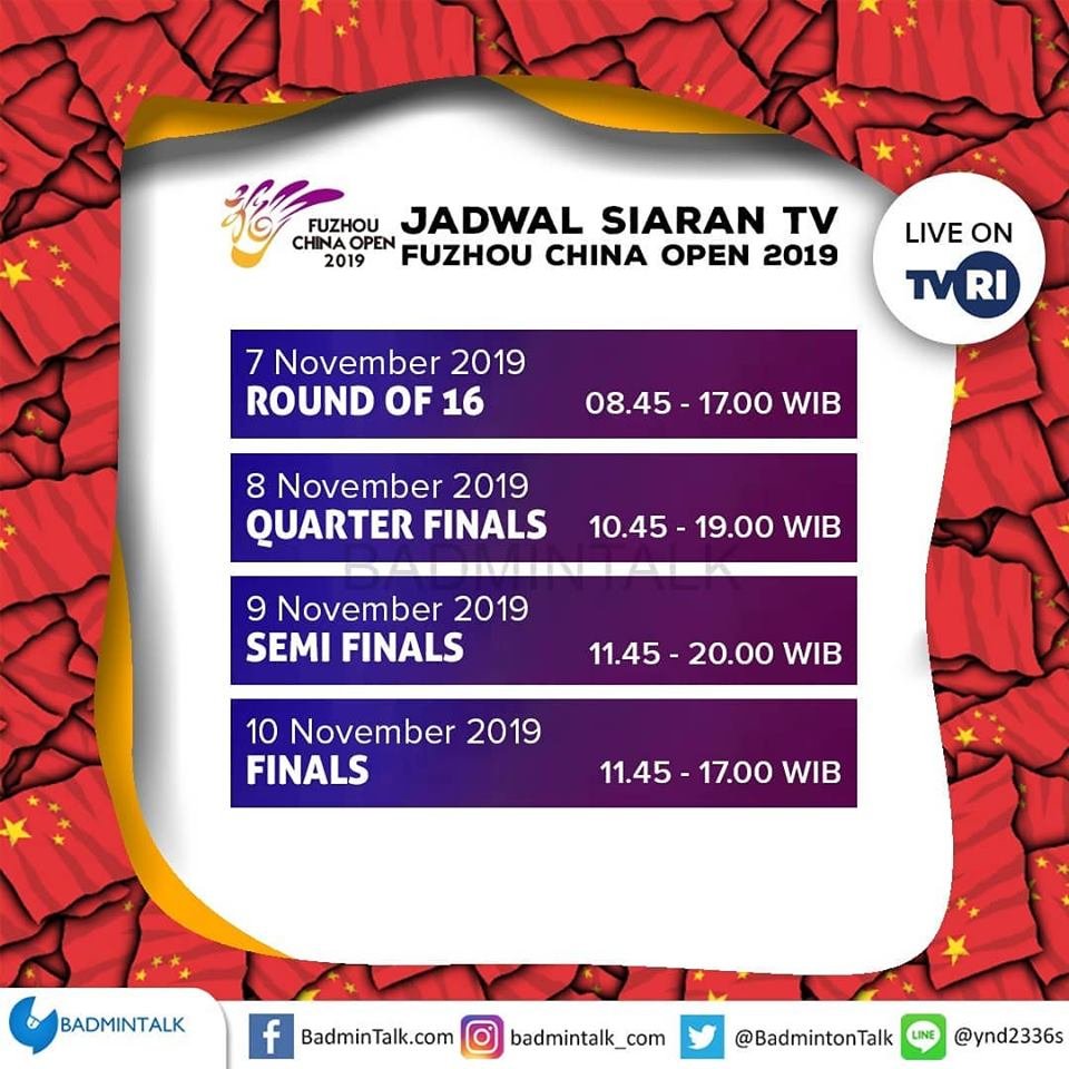 Jangan lupa besok sudah ada siaran #FuzhouChinaOpenSuper750 di <a href="/TVRINasional/">TVRI Nasional</a> !