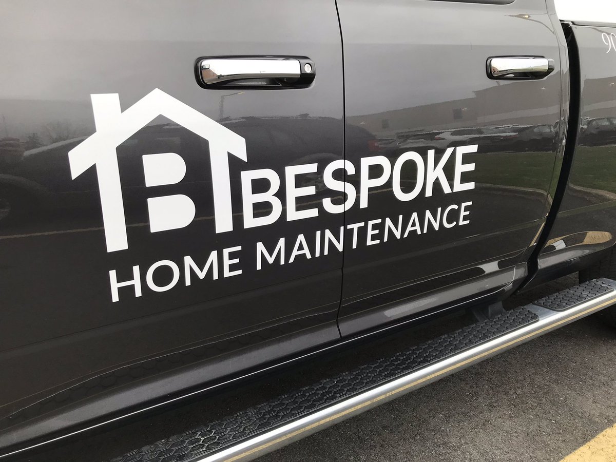 bespokemtnce's tweet photo. New logo complete and updated on marketing materials, truck and uniforms! Thank you for the great design Andreia @dredesigns1 ! #homemaintenance #homerepair #homemanagement #oakville #burlington #milton #hamilton https://t.co/AwaUU0xgeY