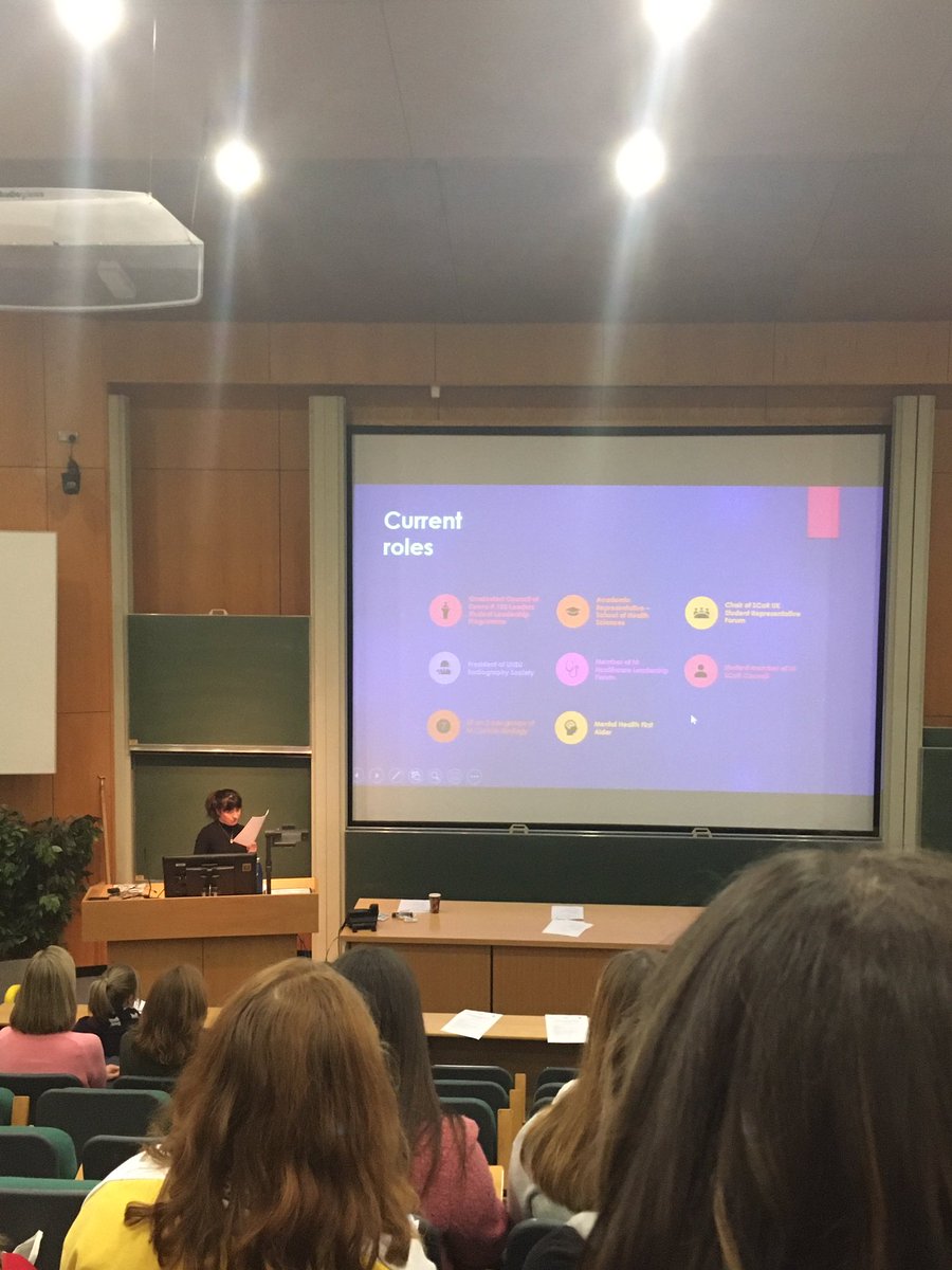 mcbride_aoife's tweet photo. Next up our @UUJRadSoc President Nichola Jamison! “The Student Leader: Where am I, and what more can I do?” 👩🏻⚕️🏨 #ActiveInOurProfession @SoRStudentReps #radiography #UlsterUniversity https://t.co/riwbVBJT1N
