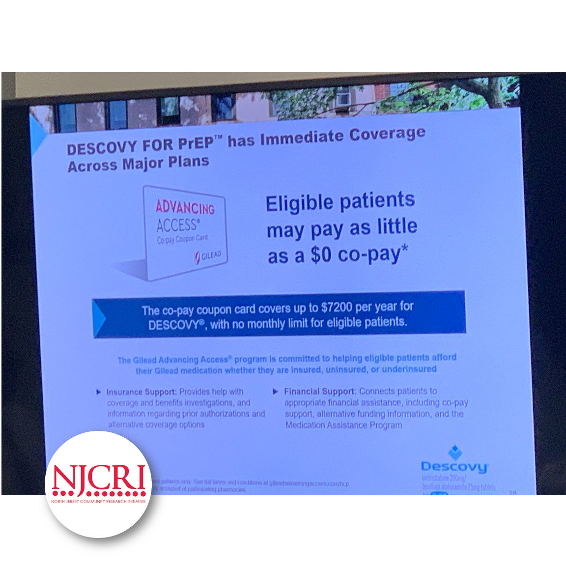 NewarkNJCRI's tweet photo. Thank you to @GileadSciences and our community liaison, Alison Modica, for taking the time today to have a lunch talk with our staff about #Descovy for those at risk of HIV. To learn more about our #PrEP program contat Ivan Wilson at: I.wilson@njcri.org.
#NJCRI #EndAIDSNJ https://t.co/IVY5PbbsvF