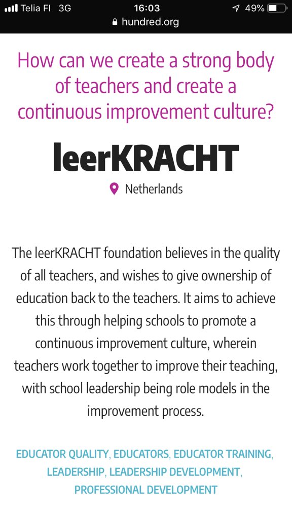NLinFinland's tweet photo. Dutch organisations @agoraroermond @egodact &amp; @St_leerKRACHT are selected as 100 of the brightest education innovations. @jelle_verwer from leerKRACHT: ”The quality of education is driven by the quality of teachers.”
#HundrEDSummit #HelsinkiEducationWeek https://t.co/zvdquXpAj5