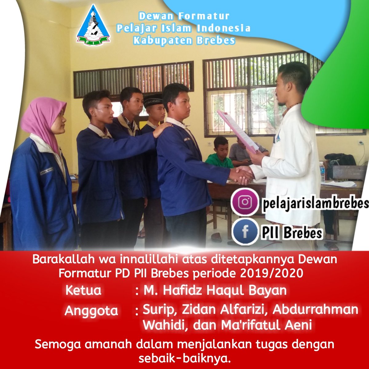 piijateng's tweet photo. Barakallah wa innalillah untuk PD PII Brebes yg telah melaksanakan Konferensi Daerah (Konda) dan menghasilkan para pemimpin baru😍
Selamat bertugas teman teman🤗 https://t.co/B1T9CUebzK