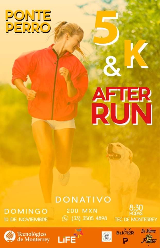PatitasGdl's tweet photo. DIFUSIÓN EVENTO:
El grupo #PONTEPERRO del ITESM trae la carrera DEJANDO HUELLAS 5K 🐾🏃🏻♂
📅 10 de Noviembre
📍 Tecnológico de Monterrey en la explanada de Centro de Congresos
Inscríbete aqui: https://t.co/NM5nGZiltk
Informes con 33 3505 4898 https://t.co/CtzZE6TRgJ
