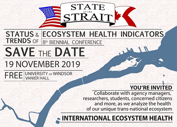 IAGLR's tweet photo. #StateoftheStrait free registration closes Nov 12! Come learn about indicators of ecosystem health for St. Clair-Detroit River-Western Lake Erie region. @UWindsor #GreatLakesSci https://t.co/lKygl4CGr4 https://t.co/MYbc91aERx
