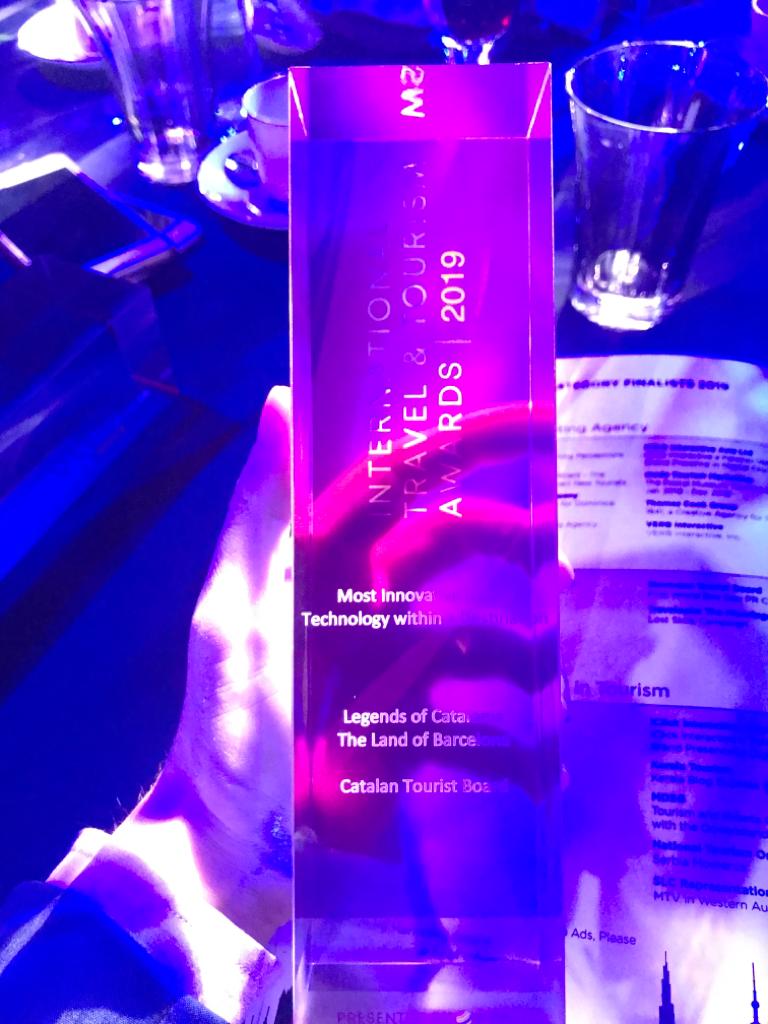 turismecat's tweet photo. El nostre videojoc de realitat virtual 🐉#LegendsofCatalonia, reconegut a la #WTMLDN en el marc dels International Travel & Tourism Awards. La campanya rep el premi “Silver” a la categoria “Most Innovative Use of Technology Within a Destination”. #ITTAs https://t.co/tV6hwBUo6o