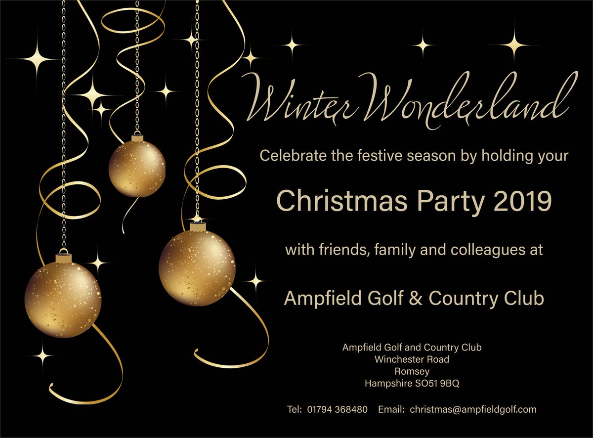 AmpfieldGolf's tweet photo. Still looking for your perfect Christmas party venue?

Choose from Lunch, Dining, Party Nights or Exclusive Use
Or a quieter event where the dining takes centre-stage

Call 01794 368480 or christmas@ampfieldgolf.com 
one of our Co-ordinators will be in touch

#ChristmasParty https://t.co/tPMlqRkZ1c