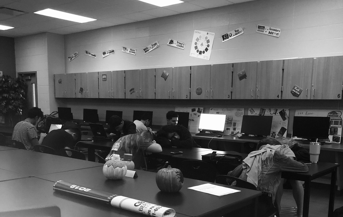MrsCoachLucas's tweet photo. Hotel Management experiencing Guided Meditation. American workers don’t take time off...don’t be part of the Day Off Deficit. Take care of you and be a better employee! #hotelmgmt #CTE https://t.co/VBb7zhxDbZ