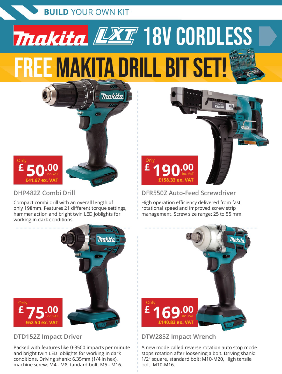 GeminiSupplies's tweet image. Cordless Tools, part of the #Makita #Toolsaver Build Your Own Kit promo