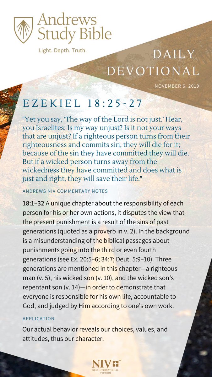 AndrewsBible's tweet photo. Wednesday devotional from Ezekiel 18:25-27🛣️

#WednesdayWisdom #devotional #Ezekiel #andrewsstudybible #asbdevotional #dailydevotional #niv #newinternationalversion #nivbible #bible #lightdepthtruth #andrewsuniversity #andrewsuniversitypress #adventist #adventistchurch #sda https://t.co/OlBh4F5cZf
