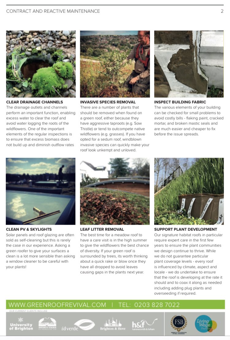Our standard planned #greenroof care package for corporate and residential clients alike. It’s not rocket science - and for smaller roofs we can teach you to do it yourself in one workshop, if you prefer 🤝 

RT if you know someone with a green roof that needs some tlc 🙌