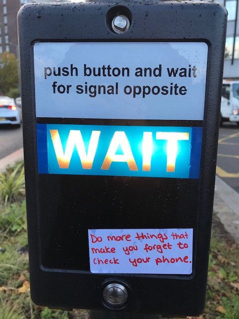 Spotted in Kingston upon Thames.

First time I've seen an anti-tech rebellion spill over into actual life.