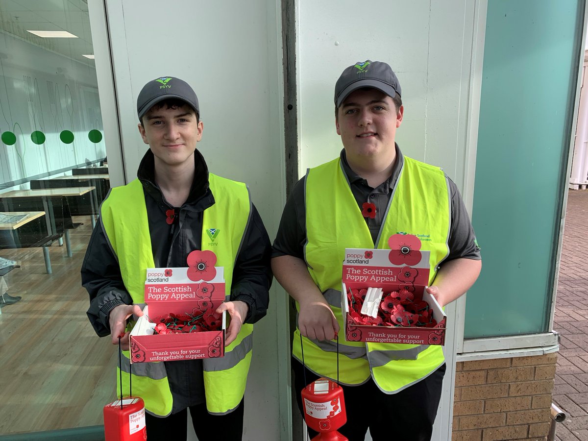PSOSYouthVol's tweet photo. PSYV Clydebank have been helping the Clydebank Rotary Club with their poppy collection at the weekend. The youths enjoyed engaging with the local community for a very worthwhile cause and look forward to returning this Saturday
#PolScotVol https://t.co/noogsrQJsl