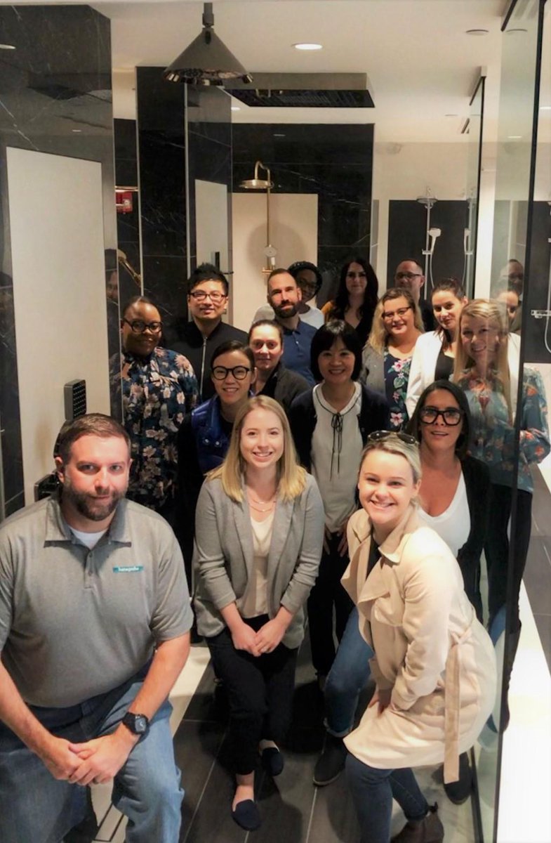 hansgroheusa's tweet photo. We enjoyed having Masco Canada customers with us at our #Aquademie and #Showerworld the last couple of days! Lots of trainings, discussions and good company! Thanks to everyone in the group for making the trip and becoming ambassadors of #AXOR and #hansgrohe! https://t.co/q05b4yKwTD