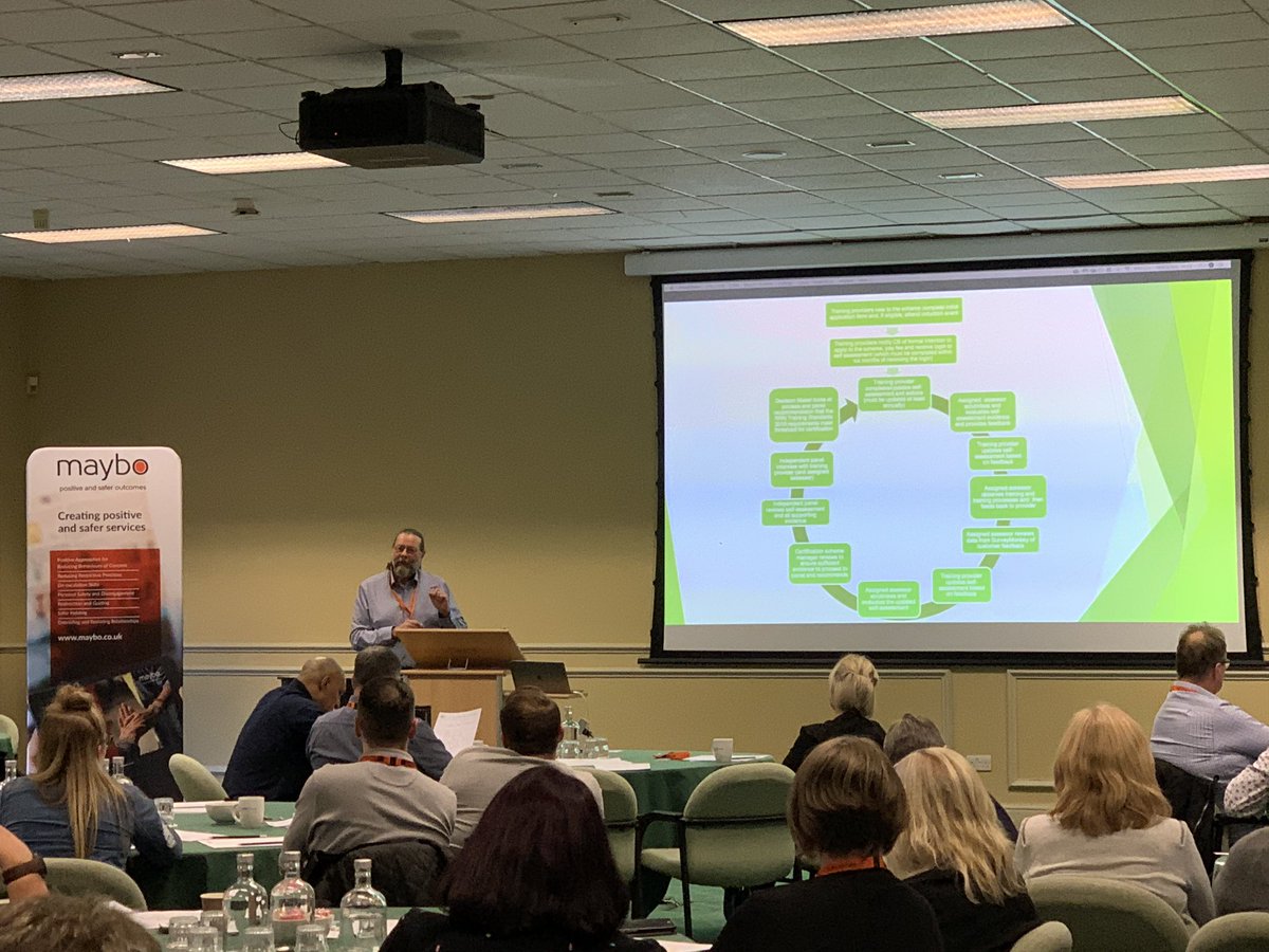 MayboLimited's tweet photo. Glyn now discussing the benefits of having individuals with lived experience as part of the @bildact certification process for @theRRNetwork Training Standards #MayboConference #coproduction https://t.co/ajrkbn8uIy