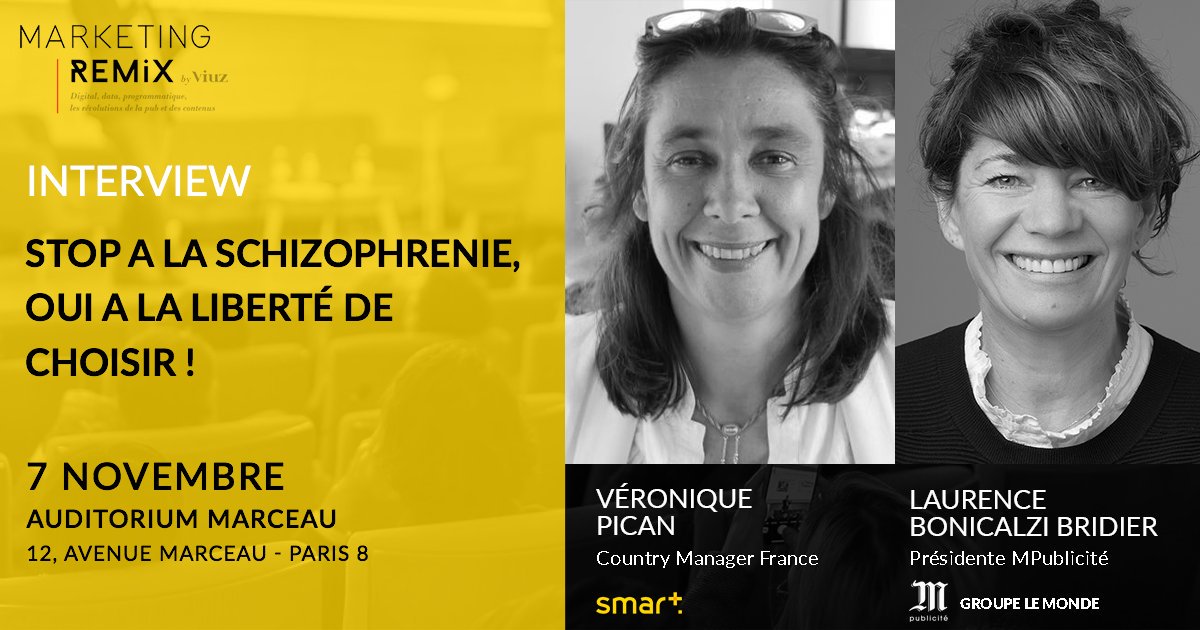 Smart (FR) is now Equativ (@smartadserverfr) on Twitter photo Le #MarketingRemix2019 c'est demain ! Ne manquez pas à 12h10 l'interview entre Smart et <a href="/MPublicite/">M Publicité</a> animé par notre Country Manager France et <a href="/lbridier/">Laurence Bonicalzi Bridier</a>. #adtech #marketingremix Le #MarketingRemix2019 c'est demain ! Ne manquez pas à 12h10 l'interview entre Smart et <a href="/MPublicite/">M Publicité</a> animé par notre Country Manager France et <a href="/lbridier/">Laurence Bonicalzi Bridier</a>. #adtech #marketingremix