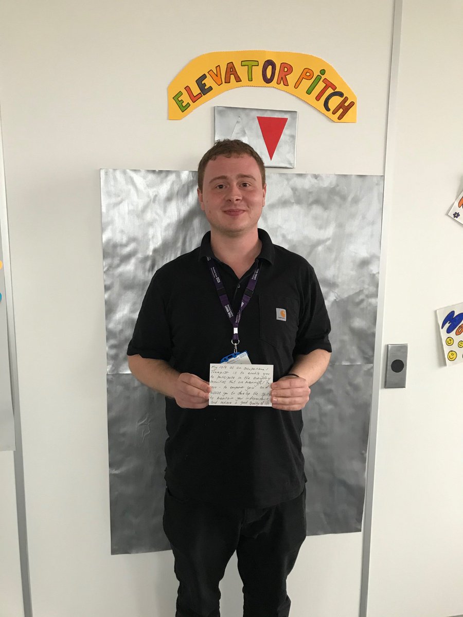 What’s your Elevator Pitch? Some more of ours at Pennine Care’s Occupational Therapy Conference

#SmallChangeBigImpact 
#OTWeek2019 
#PennineCarePeople
#OTgeek💚