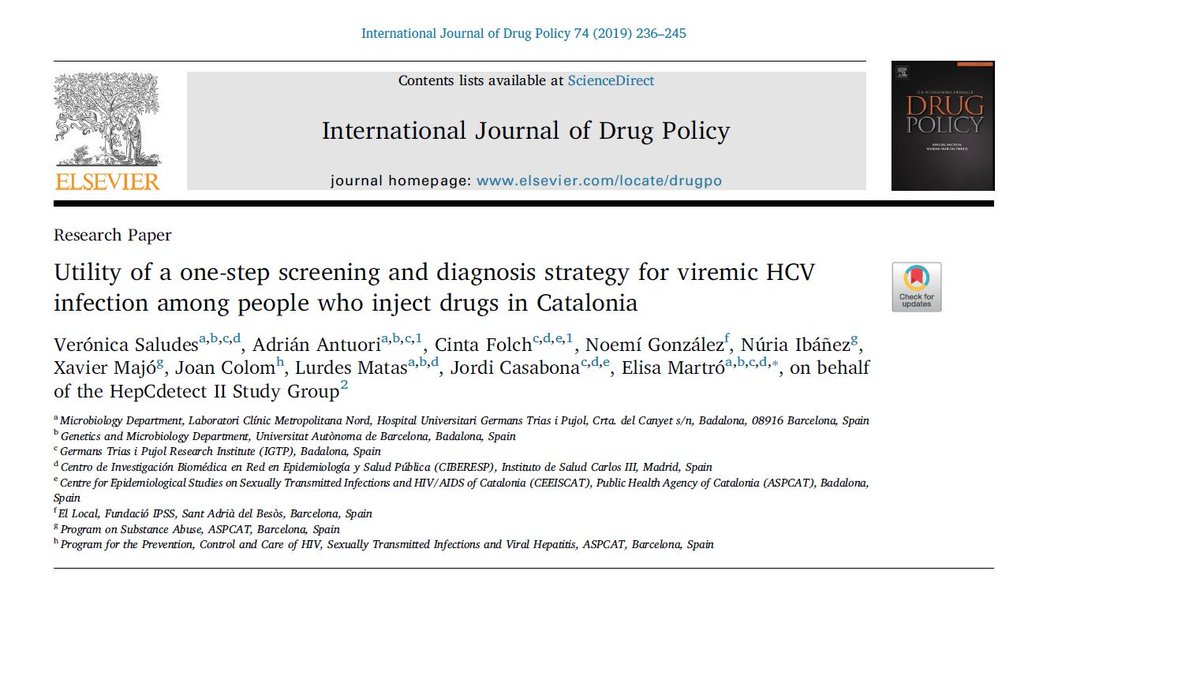 Don't miss our #HepCdetectII study just published by the Int J Drug Policy 
@cerohepatitis @HepatitisSEV @GEHEP_ @SEPD @CIBER_ESP #SalutPublicaCat #EndHep @jasongrebely @JVLazarus @StineNielsenEPI  @asscatinforma