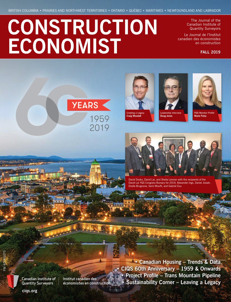 CIQS_Official's tweet photo. Your Fall 2019 Digital Edition of #Construction #Economist is now live! In this issue: Canadian #Housing – Trends &amp; Data, CIQS 60th Anniversary – 1959 &amp; Onwards, Project Profile – Trans Mountain #Pipeline, Implementing #BIM for QS services, and much more: https://t.co/6TkIUKdBgn https://t.co/apHz9U1vQL