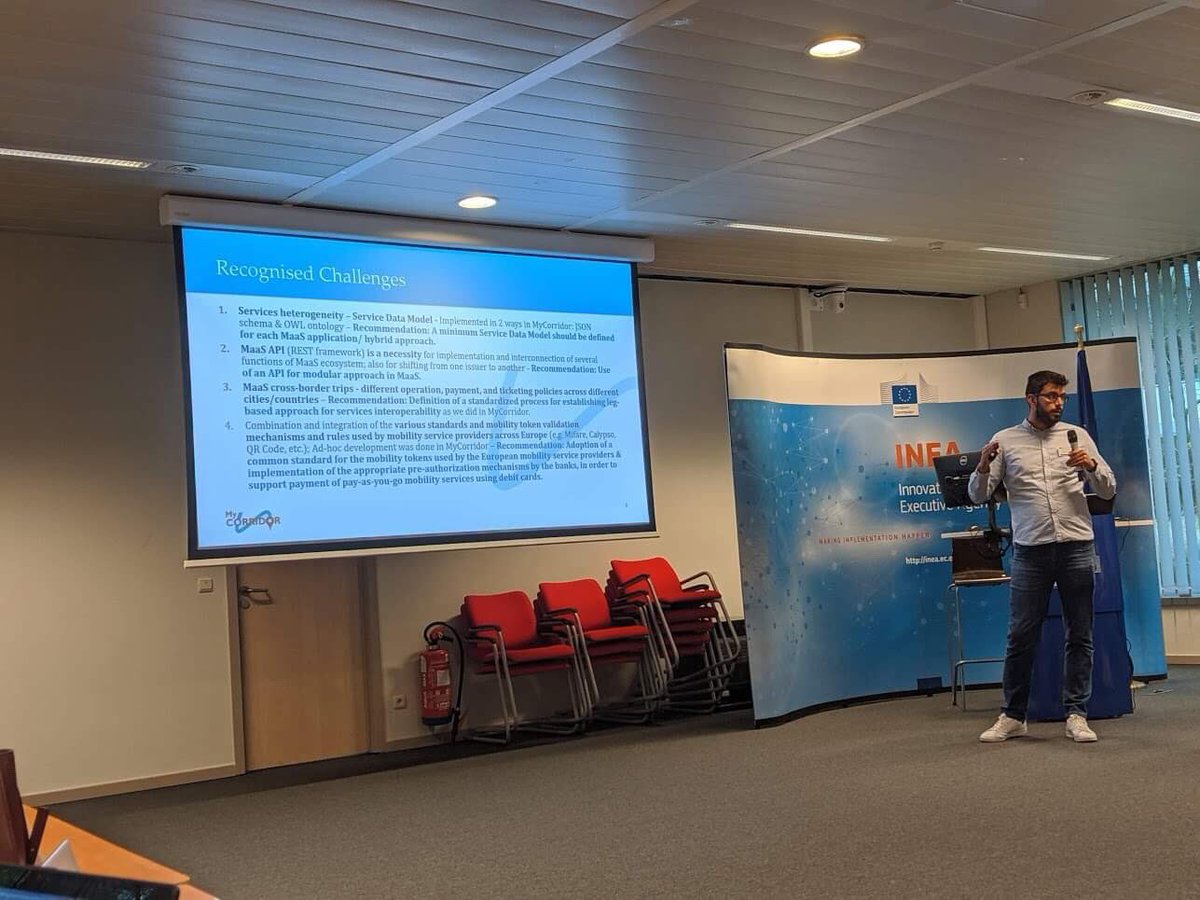 <a href="/ath_sal/">ath sal</a> &amp; <a href="/ruudvddries/">Ruud van den Dries</a> presented #MyCorridor during a #MaaS workshop of @inea_eu and provided recommendations to solve current challenges of mobility service integration for MaaS across borders.