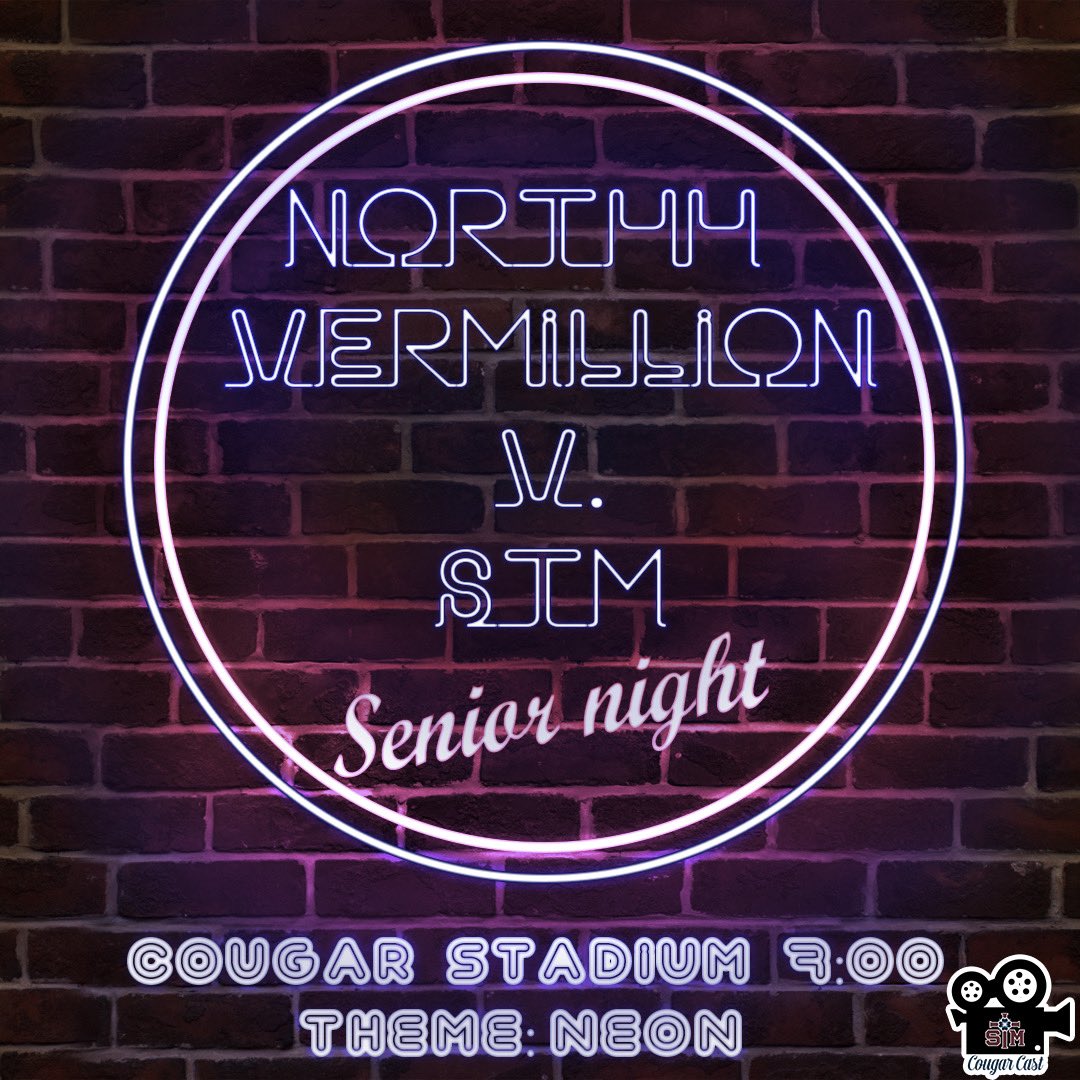 SENIOR NIGHT this Friday!! Come out and support our seniors at their last regular season game!! The theme is neon, so wear the most colorful and brightest clothes you got!! Kick off is @ 7!!🏈🐾💗💚💙💛