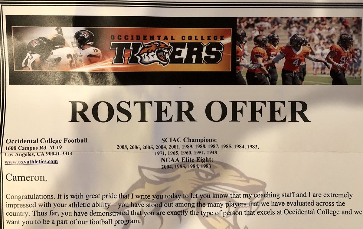 CameronShirangi's tweet photo. Thankful and Blessed to receive an offer from Occidental College! Thank you again @CoachLangStrong @oxy_football @OxyAthletics https://t.co/NLtkh0jrqC