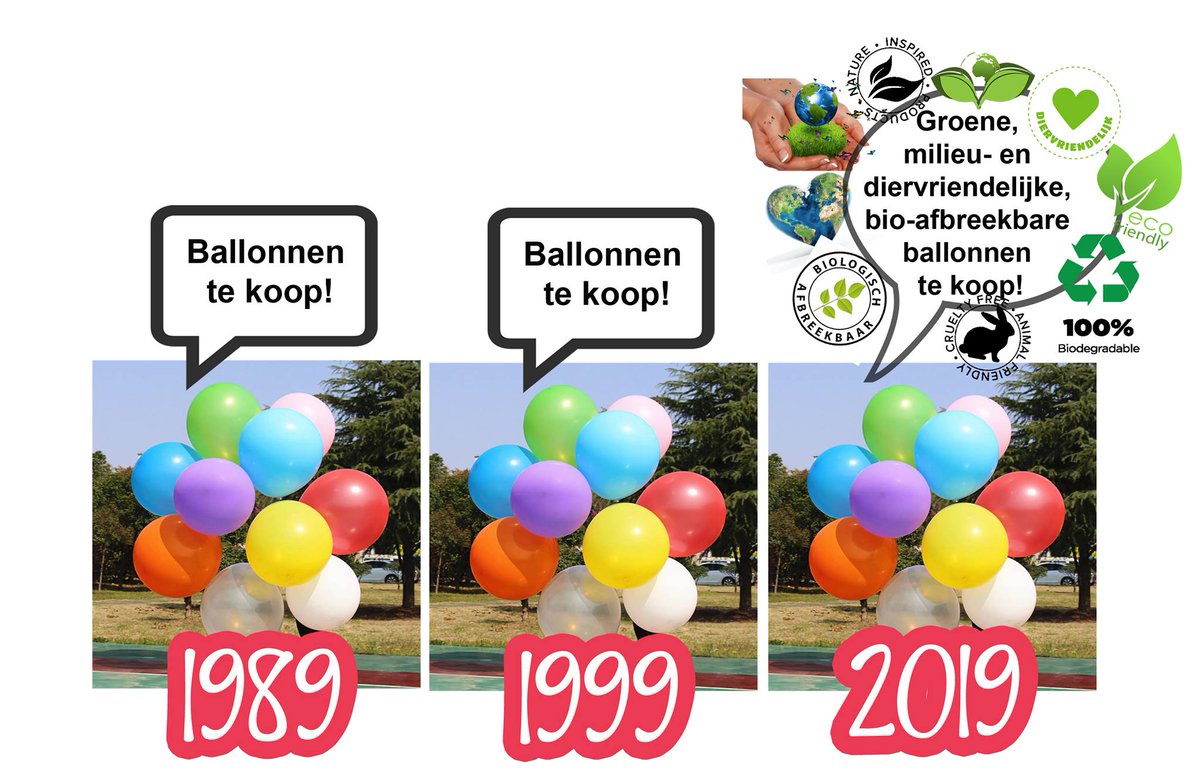 Dierbewustleven's tweet photo. @jurievvd @VVD040 @VVD Dan begrijpt u ons niet goed. Het draait niet om de bio-ballon geen ver genoeg gaand alternatief vinden. Er is geen sprake van een alternatief. Bio-ballonnen die we nu oplaten, zijn dezelfde ballonnen die we al 40 jaar oplaten. We noemen ze alleen anders. #marketing https://t.co/eCxfRsWpx8