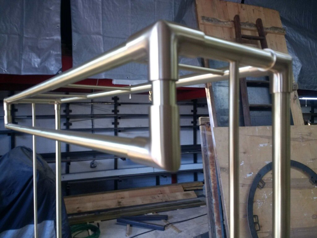 Ball fittings are nice and all, but these in-house custom fittings sure are sleek. #beardedweldersofinstagram #brass #custom #luxury #brassfurniture #handmade #clothingrack #metalwork #metalfabrication #craftsman #beautifulspaces #oneofakind #brassfabrication #madeinneworleans