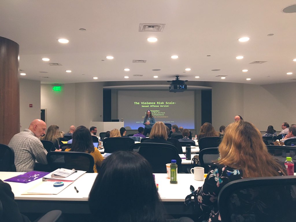 KUzieblo's tweet photo. Ready, set, go! My first session of #atsa2019 🤗 #workshop on the Violence Risk Scale by #MarkOlver. Refreshing ideas on how to include stages of change in #riskassessment. Netherlands & Flanders, we are currently translating the VRS, so stay tuned! #moretocome https://t.co/0295Mcxocc
