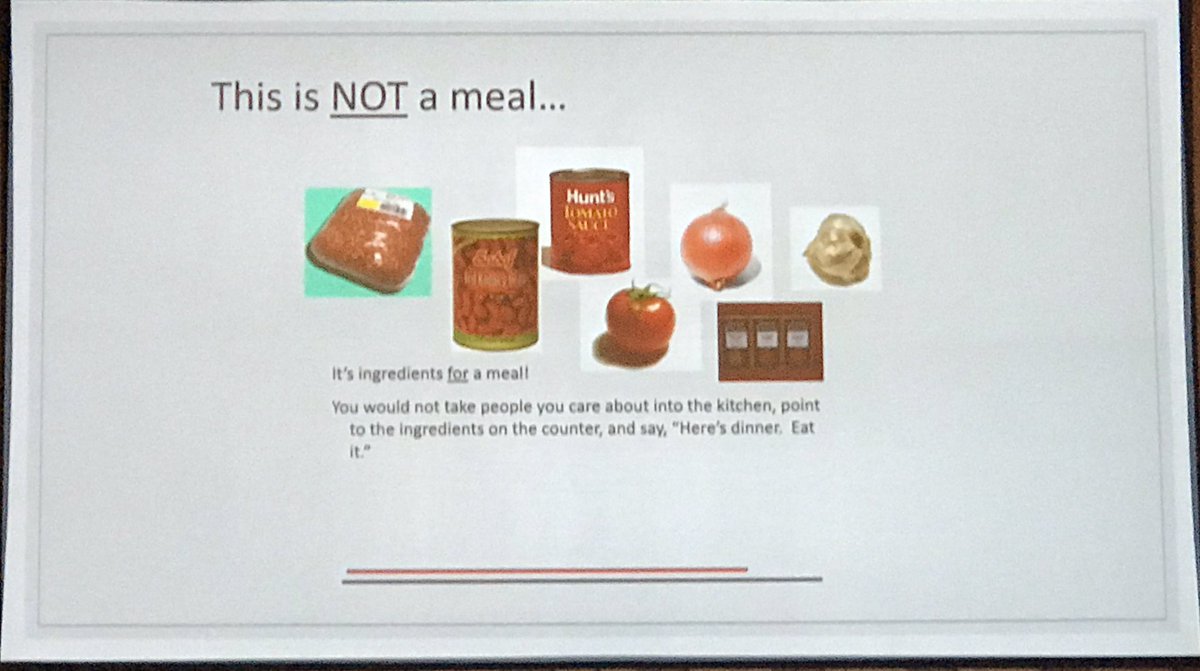 BenLBruce's tweet photo. Standards are the ingredients, not the meal. Dr. Carol Ann Tomlinson #Lead2019 https://t.co/uH2doEPfLn
