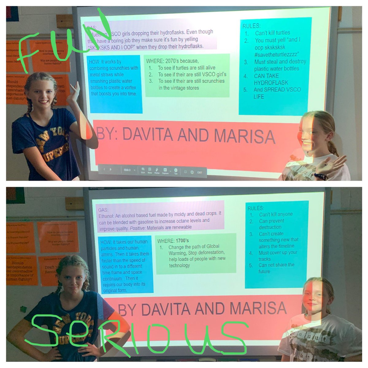 MrsBrown_MEH's tweet photo. More from Time Travel Day! FUN time travel vs. SERIOUS time travel designs!!! @mehms @FCCPS https://t.co/u2FYVfRe1c