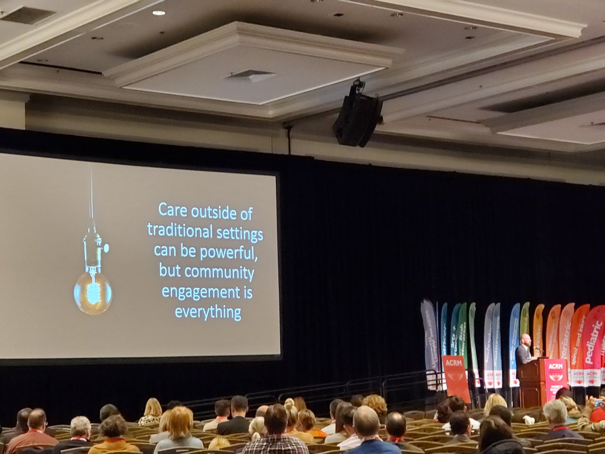 SCBurns_OT's tweet photo. "Care outside of traditional settings can be powerful, but community engagement is everything" #ACRM2019 #davidputrinoplenary #technology https://t.co/NbklAuChR4